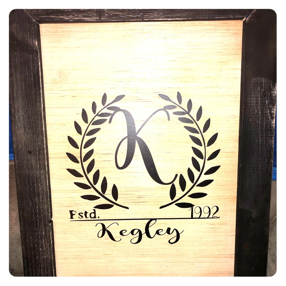 Customized last name & EST date on LARGE frame